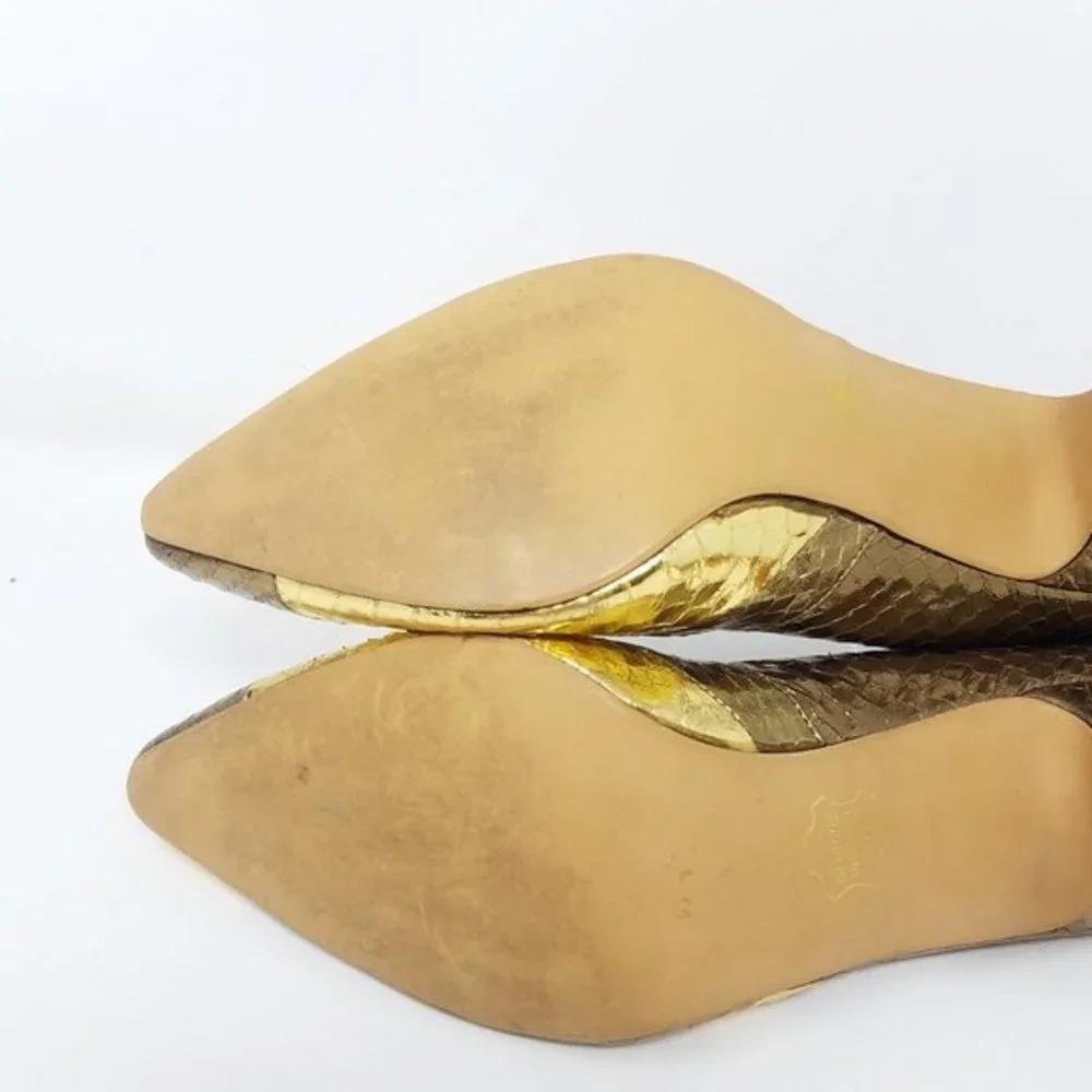 Fredrico shoe MEGAN gold genuine snakeskin VTG 9‎ - Picture 5 of 9